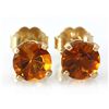 Genuine 2.10 ctw Orange Citrine Stud Earring 14k 0.86g
