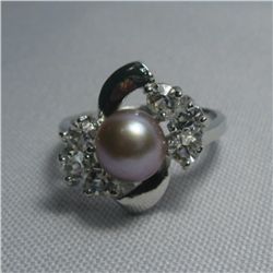 NOBLE PURPLE PEARL CZ RING;