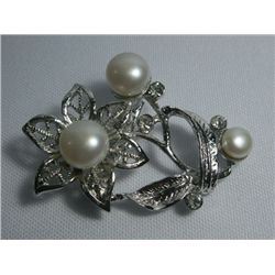 ELEGANT WHITE PEARL BROOCH AUTHENTIC PHILIPPINE PEARL M