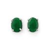 Image 1 : Genuine 3.80 ctw Emerald Oval Cut Stud Earrings 14kt