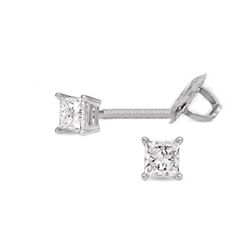 0.15 ctw Princess cut Diamond Stud Earrings G-H, SI-I