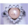 Image 1 : PEACH PEARL AND CZ RING