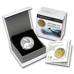 2010 Israel Jonah in Whale Proof-like Silver 1 NIS (w/