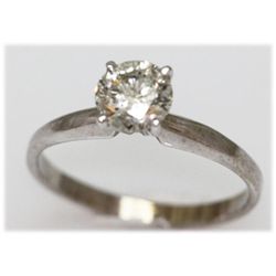 0.92 CTW 14K GOLD DIAMOND RING ROUND H-I/I1