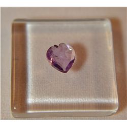 Beautiful Amethyst Gemstone  .55ct  Heart Cut  6mm