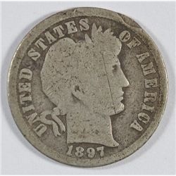 1897-O BARBER DIME GOOD+ KEY COIN