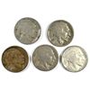 Image 1 : (5) 1917-S BUFFALO NICKELS CIRCULATED