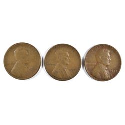 (3) 1924-D LINCOLN ONE CENTS CIRCULATED