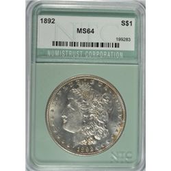 1892 MORGAN DOLLAR NTC MS-64
