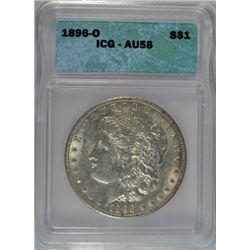 1896-O MORGAN DOLLAR ICG AU-58