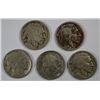 Image 1 : 5 DIFFERENT BUFFALO NICKELS (17,17-D,17-S,18-D,19-D) GOODS