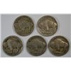 Image 2 : 5 DIFFERENT BUFFALO NICKELS ( 24-D,25-D,26,26-D,27-S) GOOD-VF