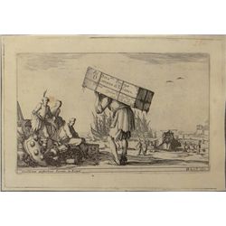 Stefano Della Bella “Au Milieu, un Homme en Haillons”