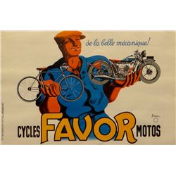 Bellenger “Cycles Favor Motos” vintage poster