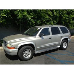 2002 DODGE DURANGO 4D SUV 8 CYL.