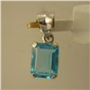 Image 1 : 8.00 CTW BLUE TOPAZ PENDANT .925 STERLING SILVER