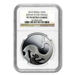 2010 Israel Jonah in the Whale Silver 2 NIS PR-70 PCGS