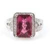 Image 2 : Genuine Pink Tourmaline 7.01ctw & Diamond Ring 10K