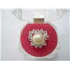 Image 1 : PEACH PEARL WITH CZ SILVER RING; METAL: SILVER; PHILIPP