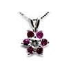 Image 1 : Genuine Ruby0.5Ctw Diamond Necklace14K