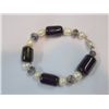 Image 1 : 200CTW AMETHYST AND PEARL BRACELET****8-INCH***AUTHENTI