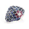 Image 2 : Genuine Ruby & Blue Sapphire 4.43 ctw Diamond Ring 14K