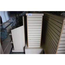 3 FT MAPLE MOBILE DOUBLE SIDED SLAT BOARD DISPLAY UNIT