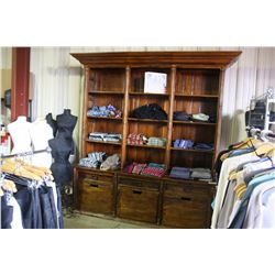 WORM WOOD DISPLAY CABINET WITH HUTCH