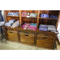 LARGE LOT OF SCARVES ON BOTTOM SHELF