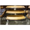 Image 1 : 3 WROUGHT IRON & WOOD 3 TIER DISPLAY TABLES