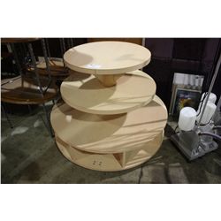 2 ROUND DISPLAY SHELVES