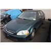 Image 1 : 1996 GREEN HONDA CIVIC LX 4DR SDN 242,147KM GAS 1.6L AUTOMATIC VIN:2HGEJ6634TH907178 - 5 COLLISIONS