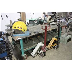 LARGE METAL MOBILE WORK BENCH