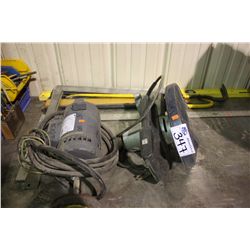 BLACK AND DECKER GRINDER, MOTOR AND ASSORTED SQUARES AND LEVELS