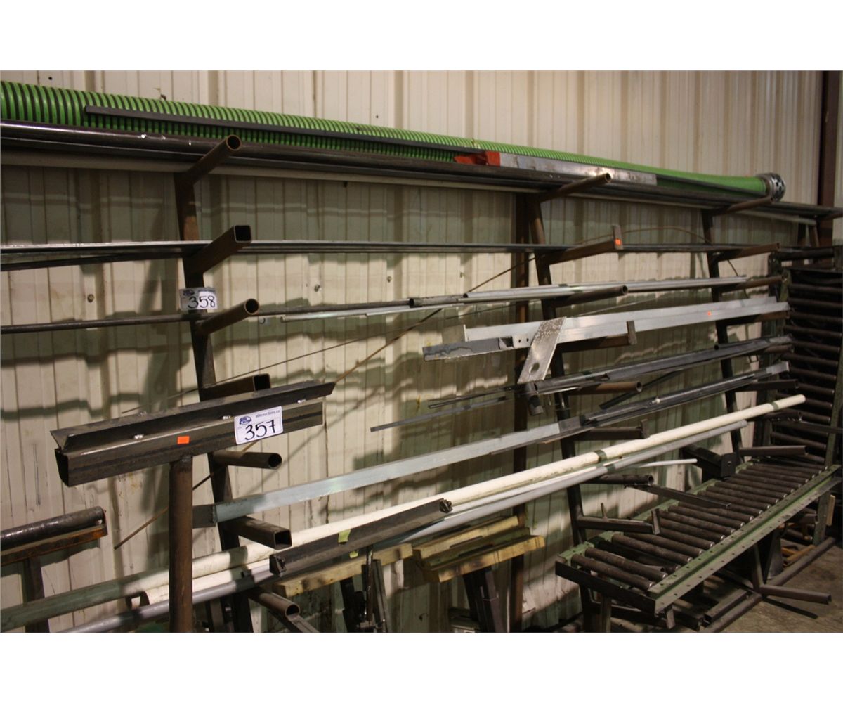 METAL STOCK RACK WITH ASSORTED STOCK