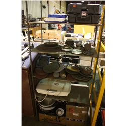 METAL SHELF WITH CONTENTS