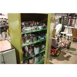 PAINT CABINET & ASSORTED PAINT