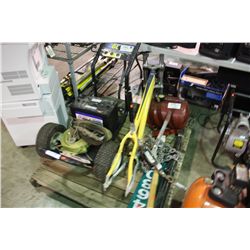 PALLET WITH BATTERY CART, AIR TANK ECT.