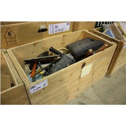 BOX OF ASSORTED CONSTRUCTION SUPPLIES