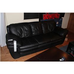 BLACK LEATHER 3-SEAT SOFA
