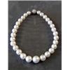 Image 1 : FINE AND IMPRESSIVE SINGLE STRAND CULTURED PEARL NECKLACE Composed of twenty-nine graduated white...