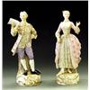 Image 1 : PAIR OF MEISSEN PORCELAIN FIGURES German. 19th Century. With unglazed blue crossed swords and inc...