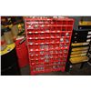 Image 1 : LARGE RED PARTS RACK WITH CONTENTS