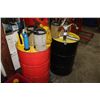 Image 1 : 2 PARTIAL BARRELS OF MOTOR OIL WITH PUMPS