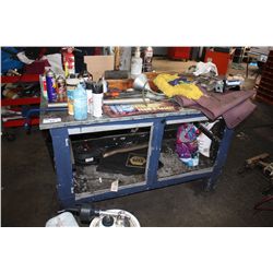 STEEL TOP WORK BENCH WITH CONTENTS