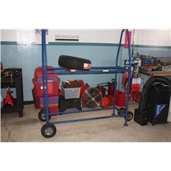 BLUE TIRE DISPLAY RACK