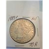 1889 MORGAN SILVER DOLLAR AU