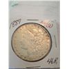 1887 BU/AU MORGAN SILVER DOLLAR, GOLD TONING