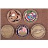 Image 2 : 5 LARGE BRASS & ENAMEL CHALLENGE COINS -U.S. MILITARY
