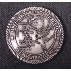 LARGE "OPERATION IRAQI FREEDOM" CHALLENGE COIN -SILVER